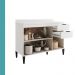 Balcão de Cozinha Miami 1200mm 2 Portas 3 Gavetas Com Tampo Carraro Branco