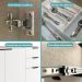 Balcão de Cozinha Miami 1200mm 2 Portas 3 Gavetas Sem Tampo Carraro Branco