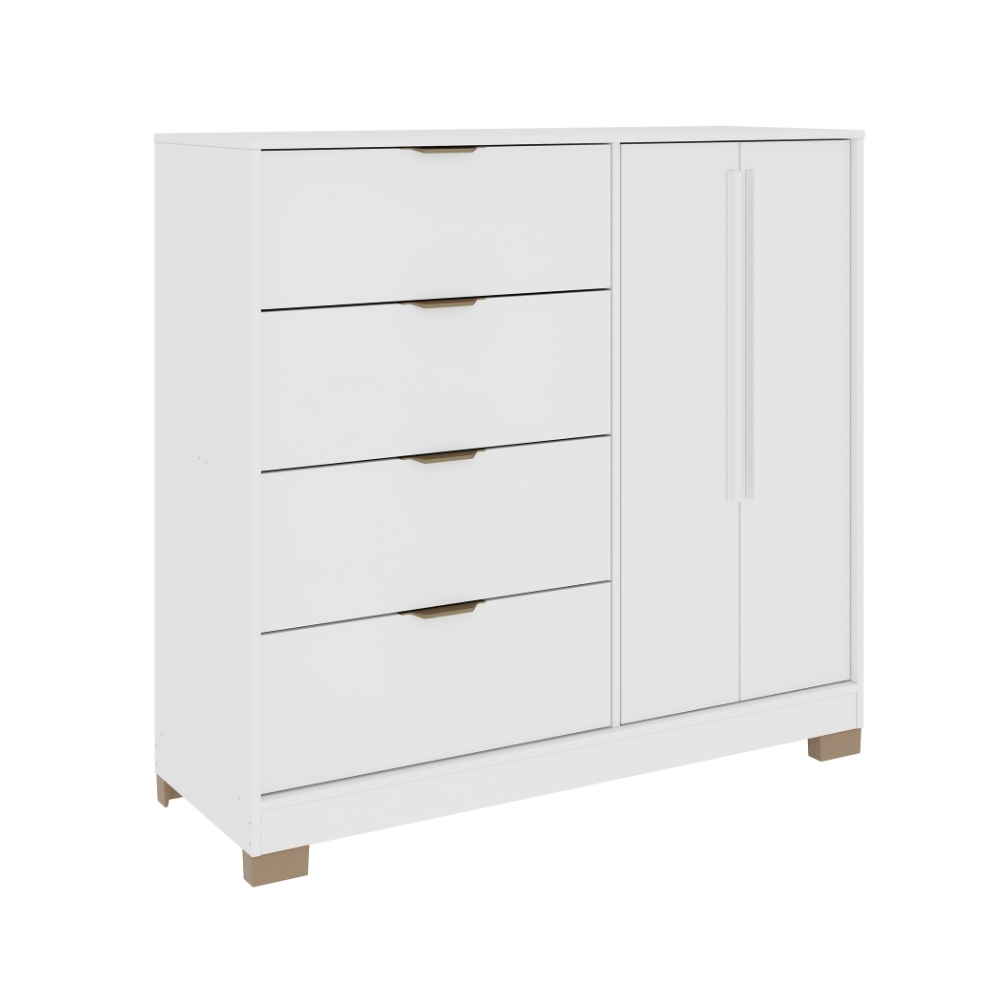 Cômoda 4 Gavetas 2 Portas Carraro Branco