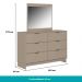Cômoda 6 Gavetas com Espelho Quarto 1160 Carraro Avelã