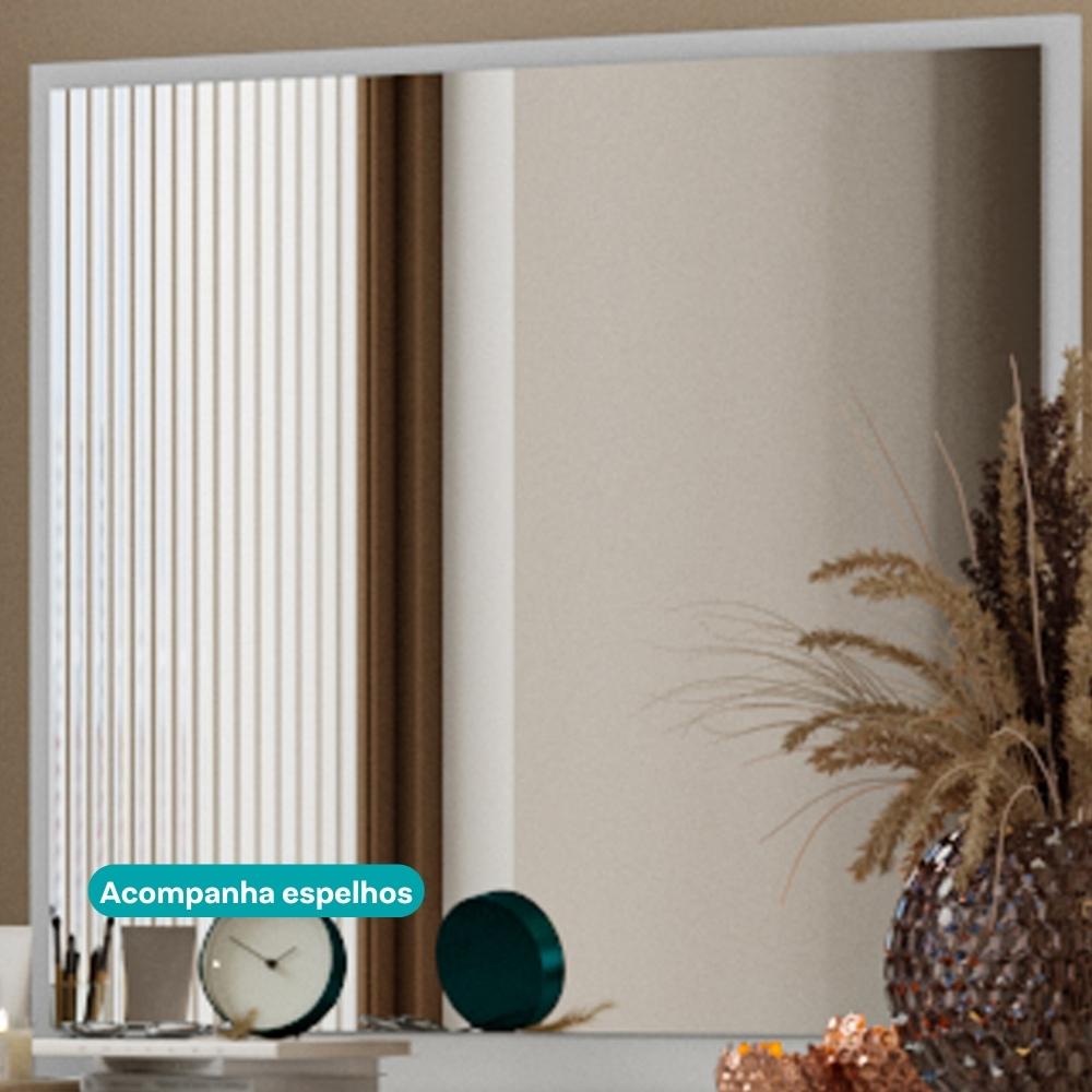 Cômoda 6 Gavetas com Espelho Quarto 1160 Carraro Avelã