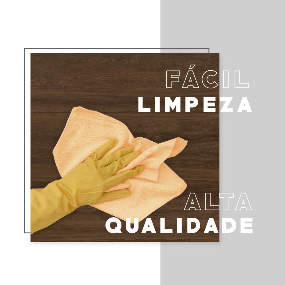 Cômoda Flauta 3 Gavetas Porta de Correr Madeirado