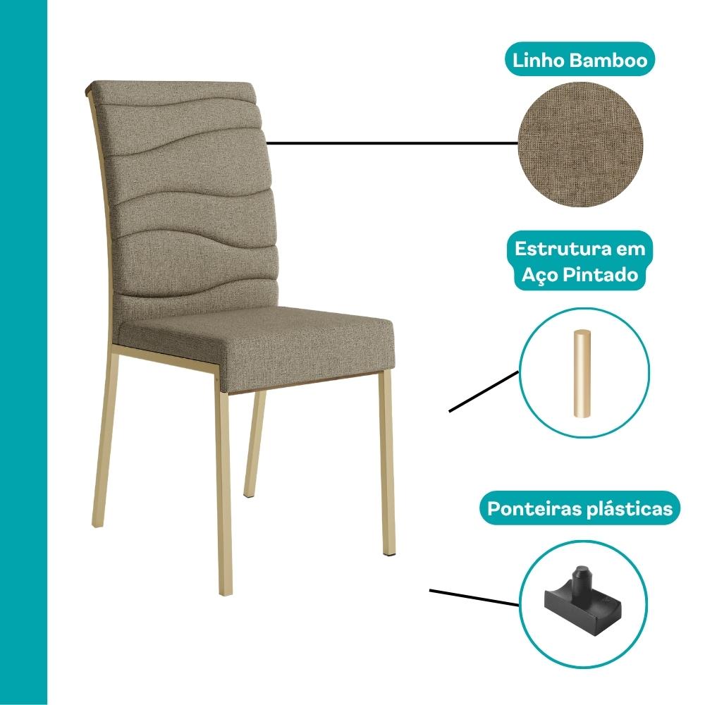 Cadeira Duna Carraro Bamboo c/ Dourado