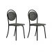 Conjunto 2 Cadeiras De jantar 1738 Carraro Preto/Cinza