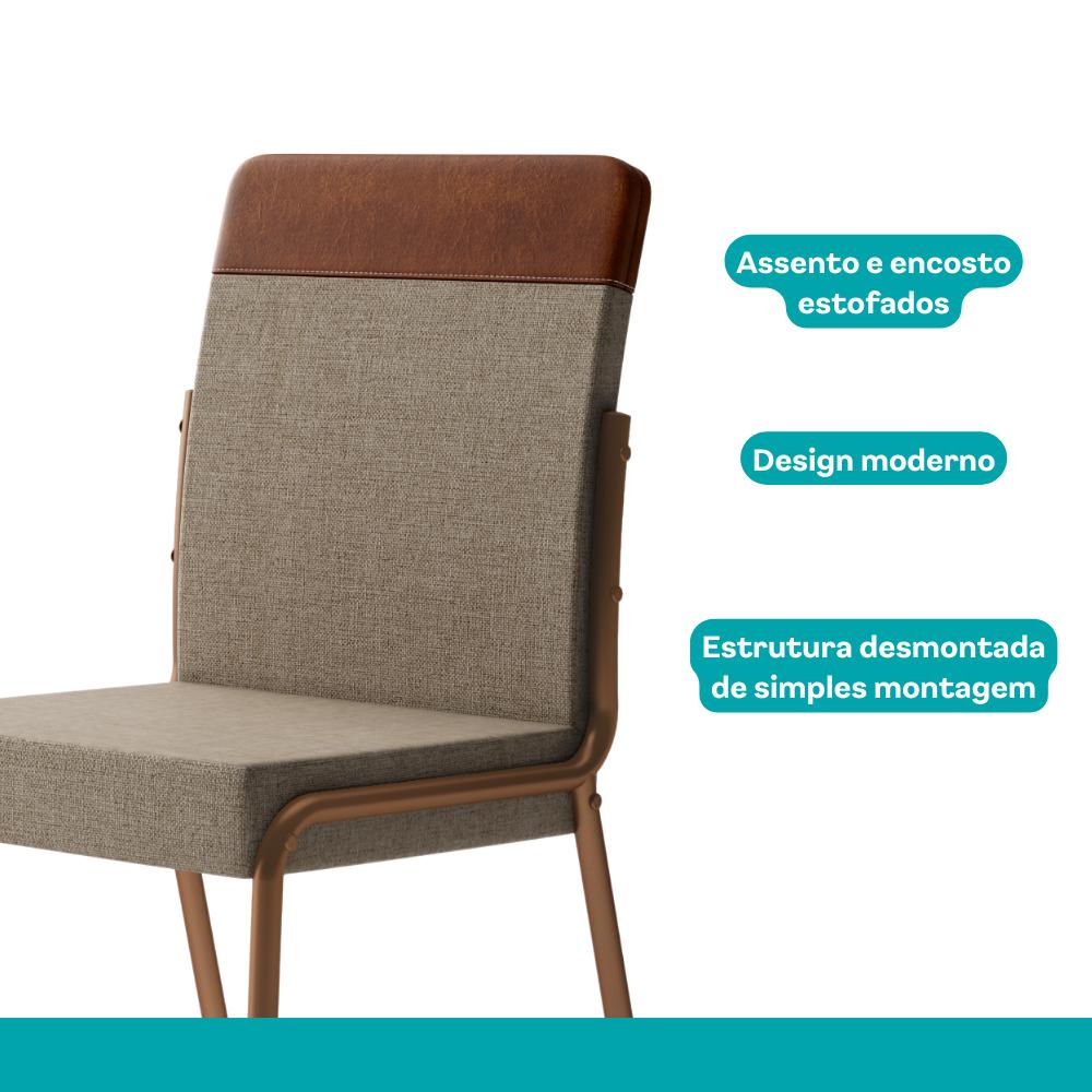Conjunto 2 Cadeiras de Jantar Duo Carraro Rosê