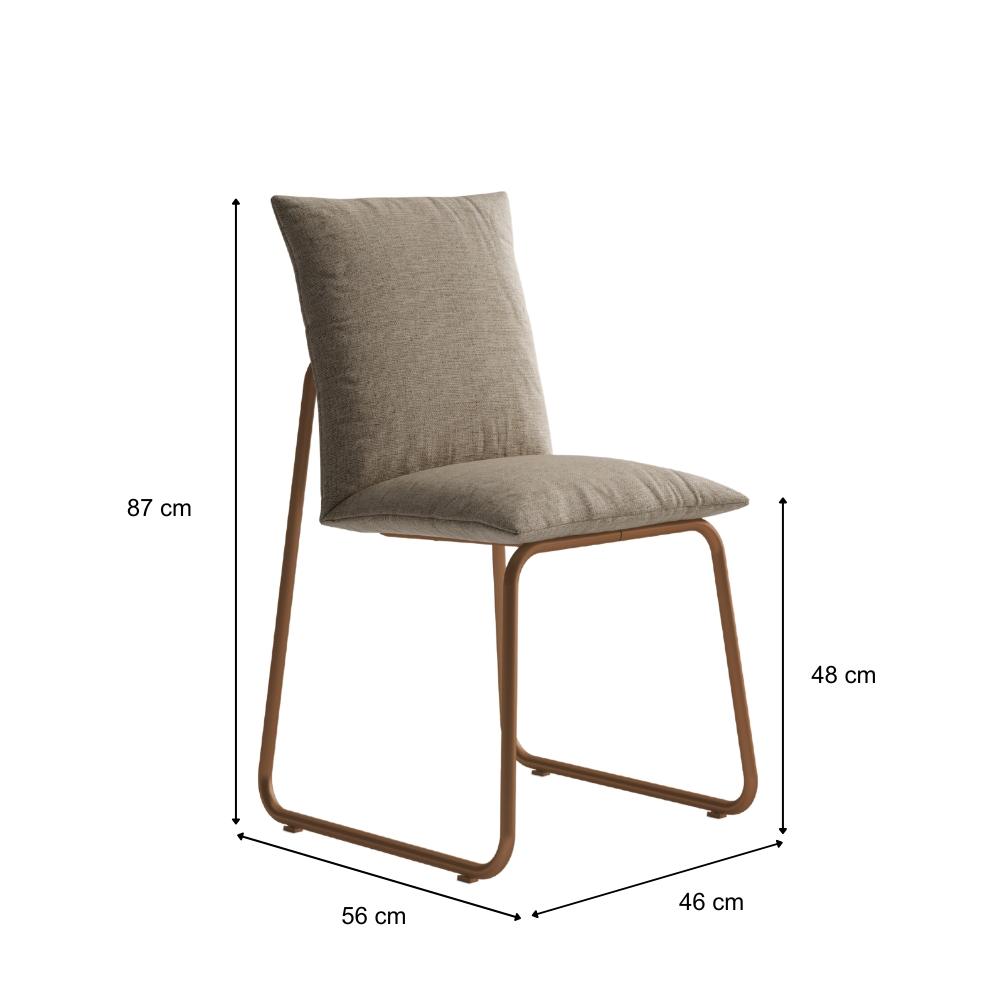 Conjunto 2 Cadeiras de Jantar Soft 1750 Carraro Areia Rose