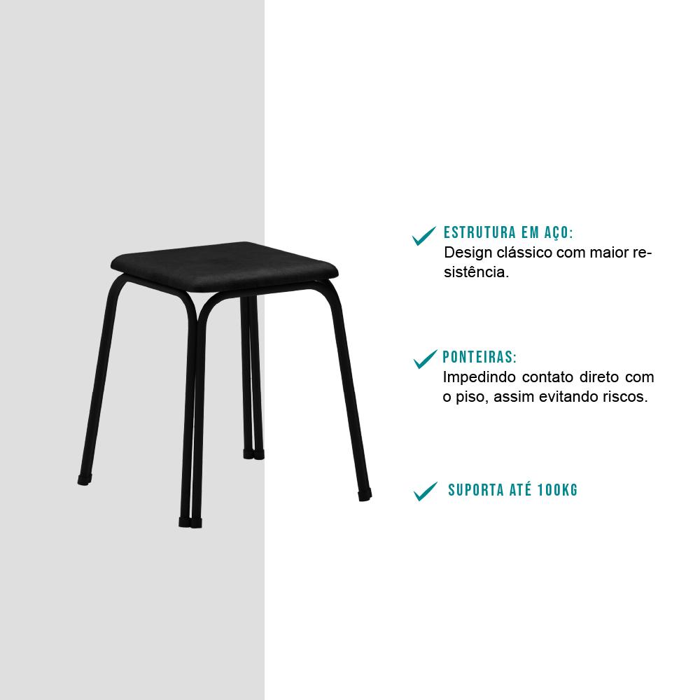 Conjunto 4 Banquetas Napa 1748 Carraro - Preto