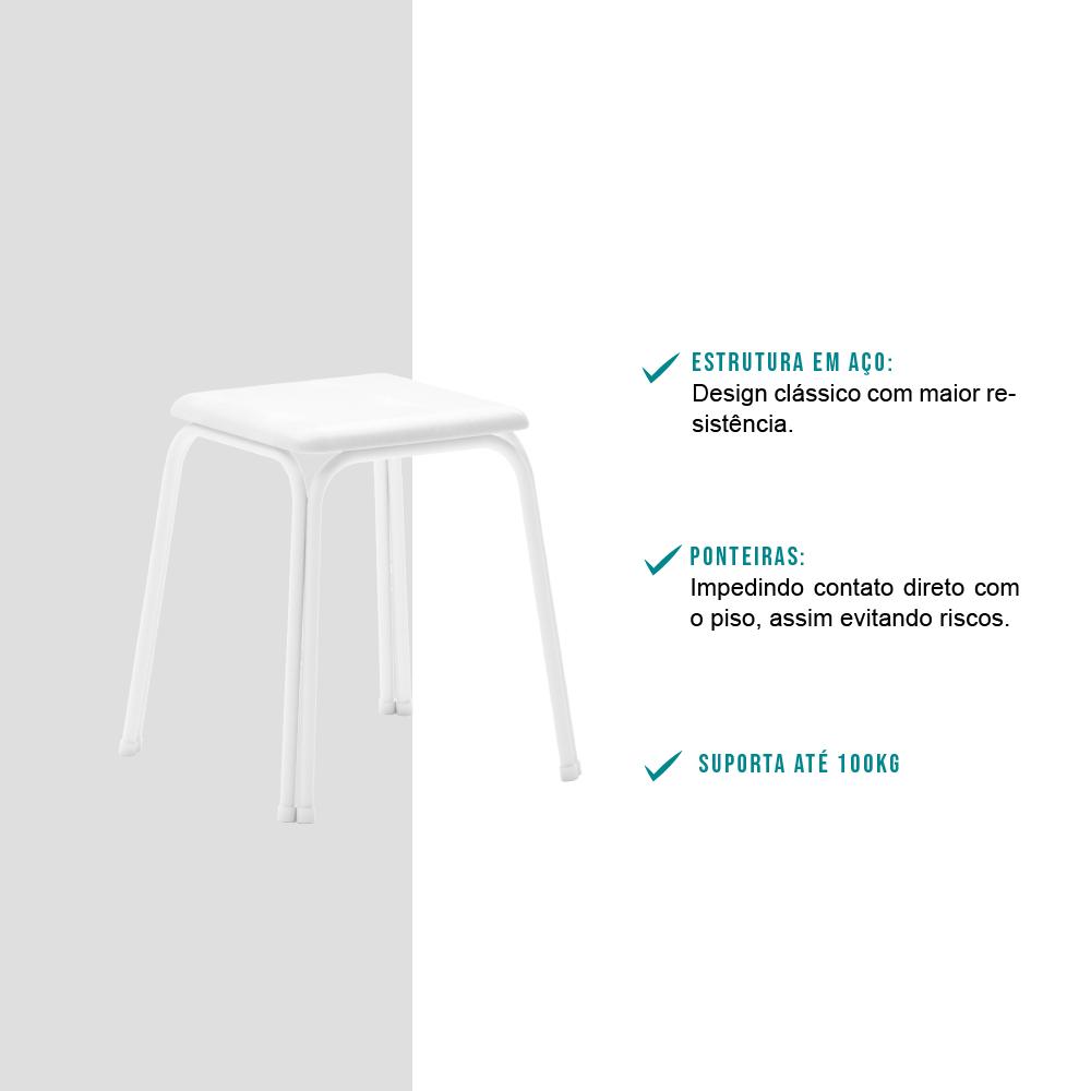 Conjunto 4 Banquetas Napa Branca Carraro