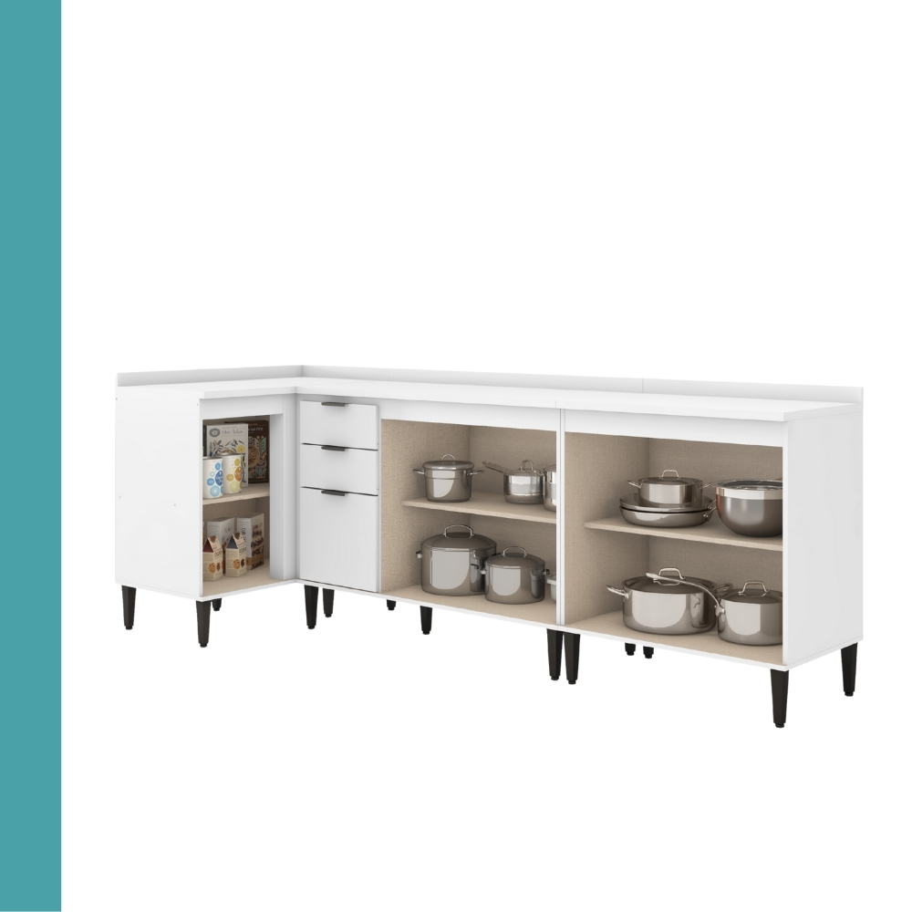 Conjunto Balcões Miami Coast Carraro Branco