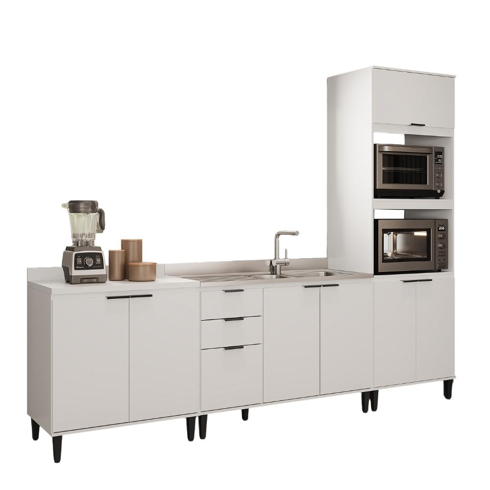 Conjunto Balcões Miami Loft Carraro Branco