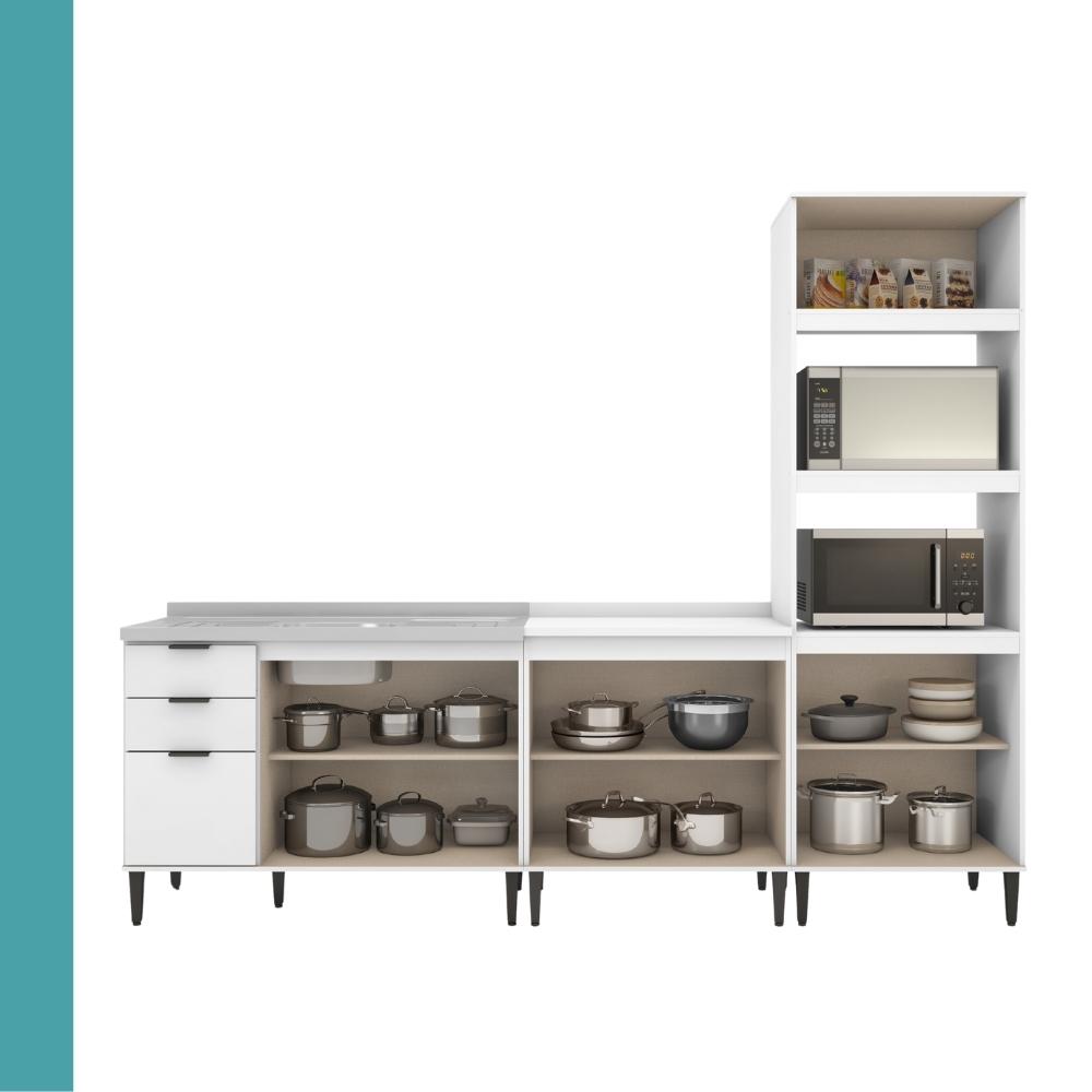 Conjunto Balcões Miami Loft Carraro Branco