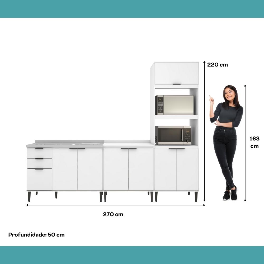 Conjunto Balcões Miami Loft Carraro Branco