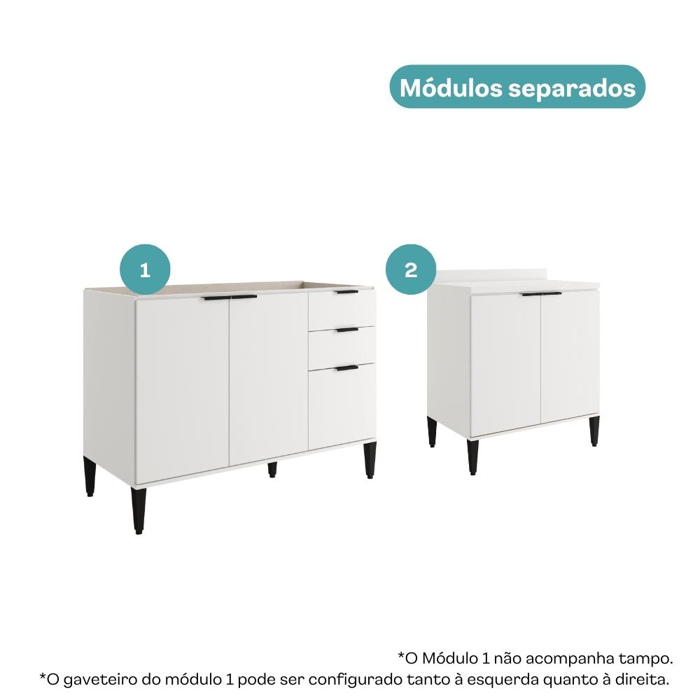 Conjunto Balcões Miami Point Carraro Branco