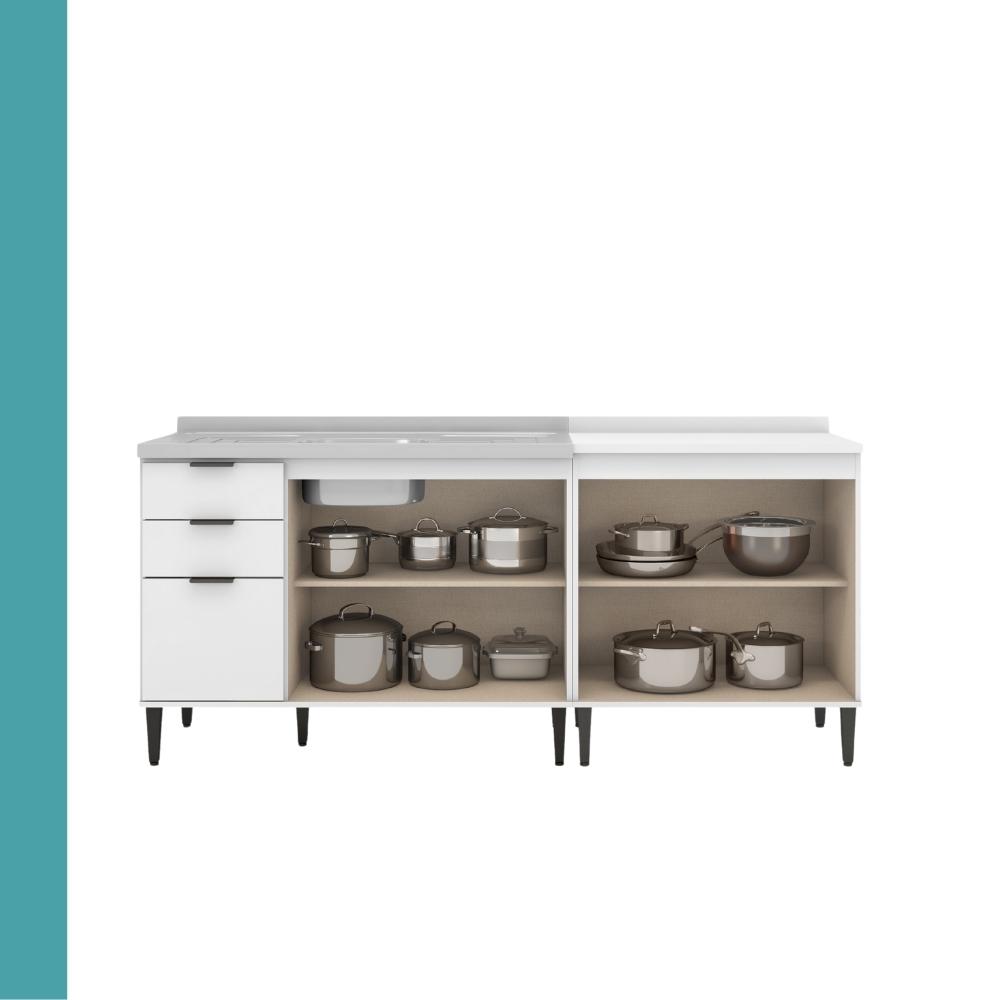 Conjunto Balcões Miami Point Carraro Branco