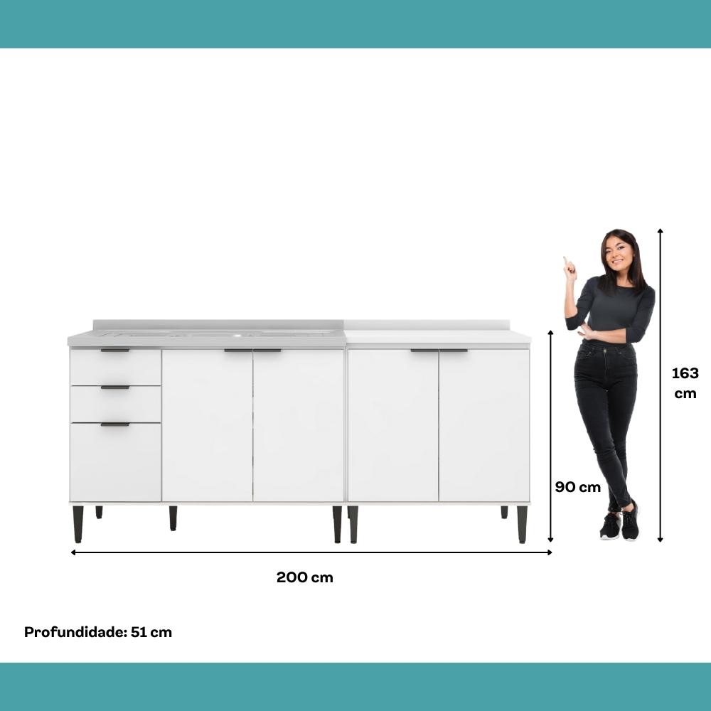 Conjunto Balcões Miami Point Carraro Branco