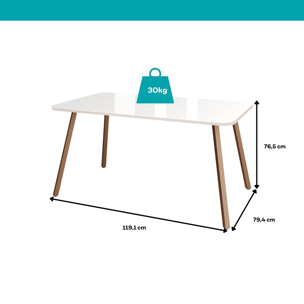 Conjunto Sala de Jantar 4 Cadeiras Accra Carraro Gelo Areia Rosê