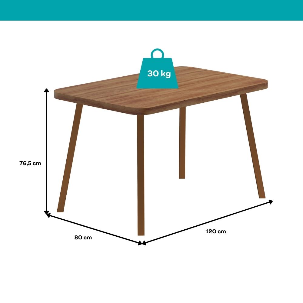 Conjunto Sala de Jantar 4 Cadeiras Amsterdã Carraro Nogal