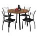 Conjunto Sala de Jantar 4 Cadeiras Austin Carraro Nogal Preto