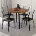 Conjunto Sala de Jantar 4 Cadeiras Austin Carraro Nogal Preto