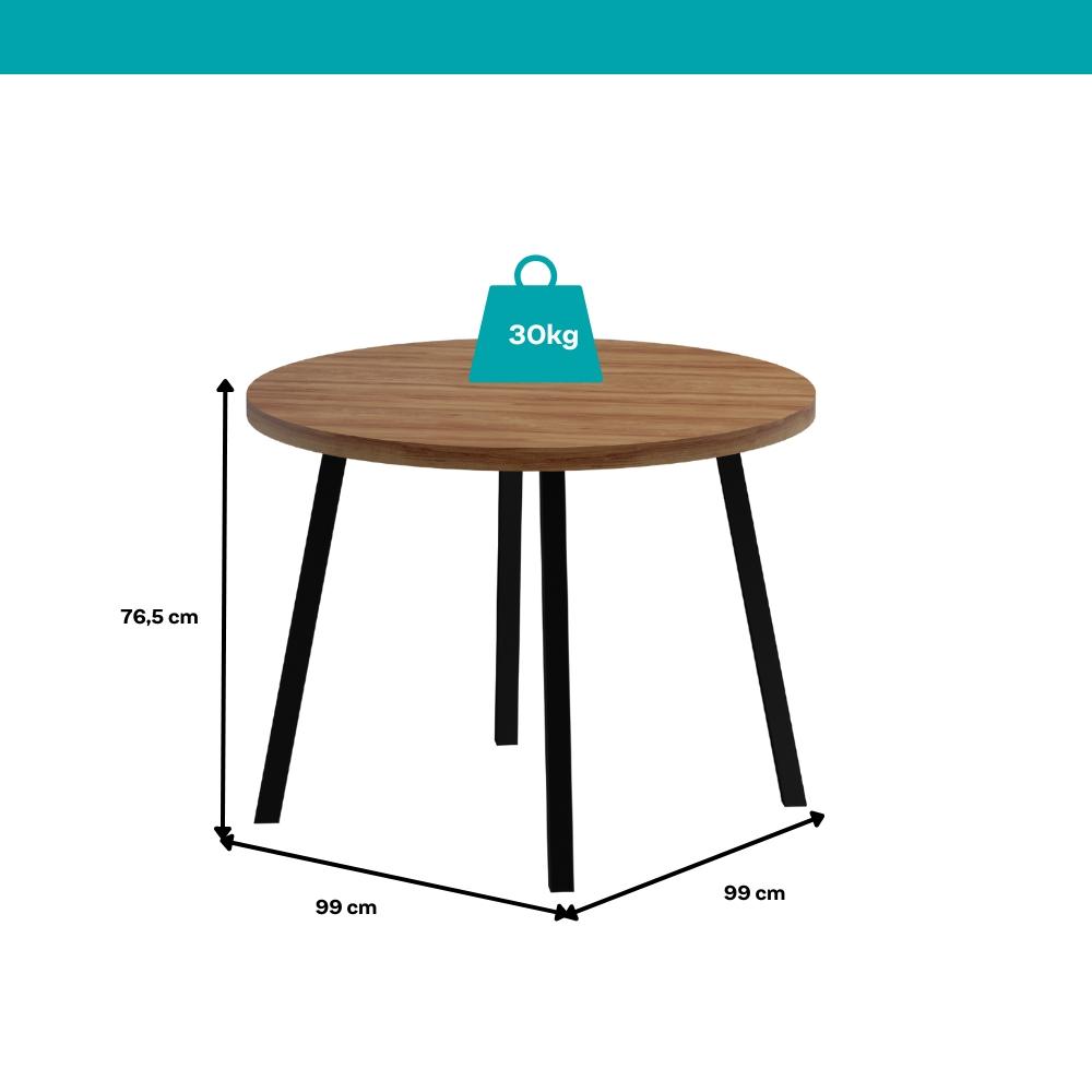 Conjunto Sala de Jantar 4 Cadeiras Austin Carraro Nogal Preto
