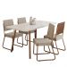 Conjunto Sala de Jantar 4 Cadeiras Barcelona Carraro Gelo Areia Rosê