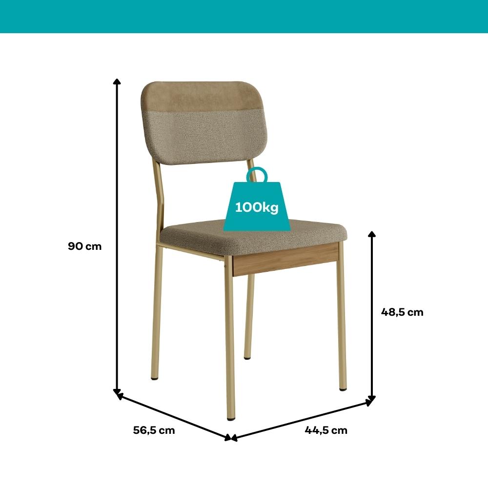 Conjunto Sala de Jantar 4 Cadeiras Belgravia Carraro Carvalho Dourado
