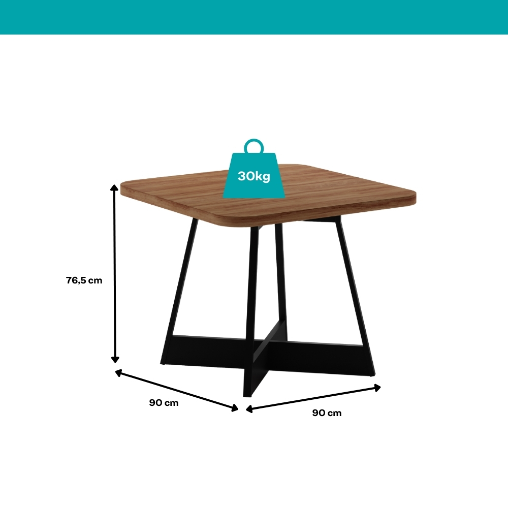 Conjunto Sala de Jantar 4 Cadeiras Belluno Carraro Nogal e Preto