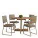 Conjunto Sala de Jantar 4 Cadeiras Charlotte Carraro Carvalho Dourado