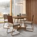 Conjunto Sala de Jantar 4 Cadeiras Charlotte Carraro Nogal Rosê