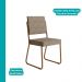 Conjunto Sala de Jantar 4 Cadeiras Charlotte Carraro Nogal Rosê