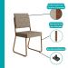 Conjunto Sala de Jantar 4 Cadeiras Charlotte Carraro Nogal Rosê