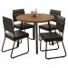 Conjunto Sala de Jantar 4 Cadeiras Dália Carraro Nogal Preto