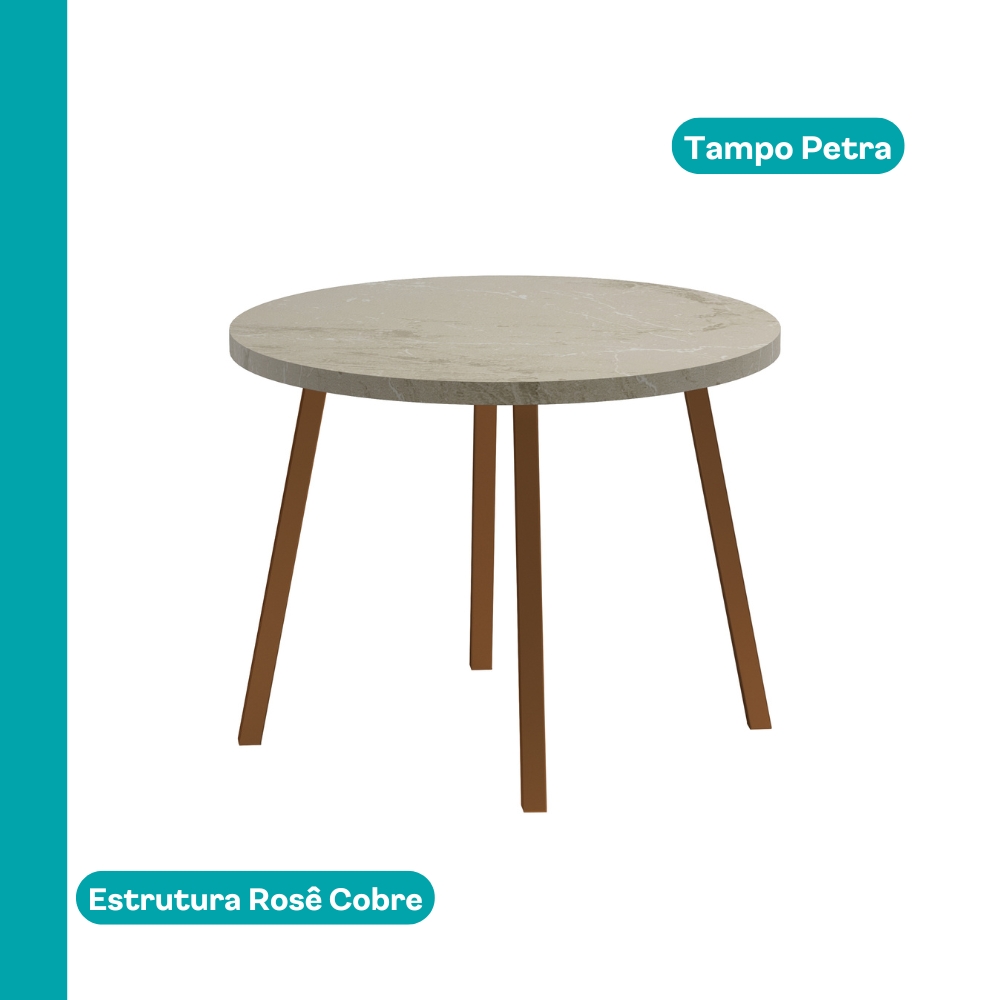 Conjunto Sala de Jantar 4 Cadeiras Dália Carraro Petra Rose