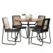 Conjunto Sala de Jantar 4 Cadeiras Domani Preto Carraro