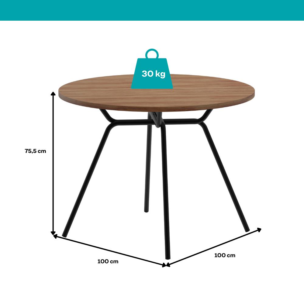 Conjunto Sala de Jantar 4 Cadeiras Domani Preto Carraro