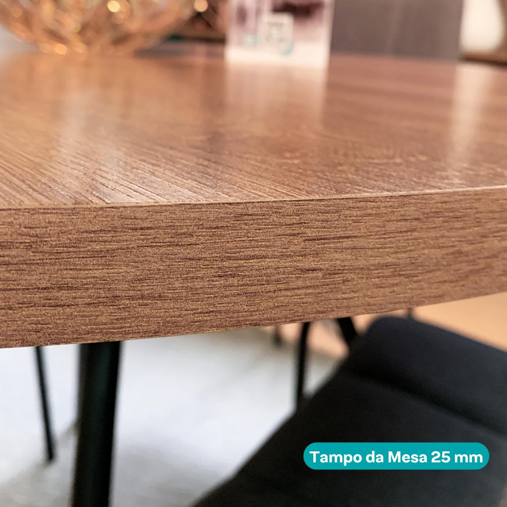 Conjunto Sala de Jantar 4 Cadeiras Domani Preto Carraro