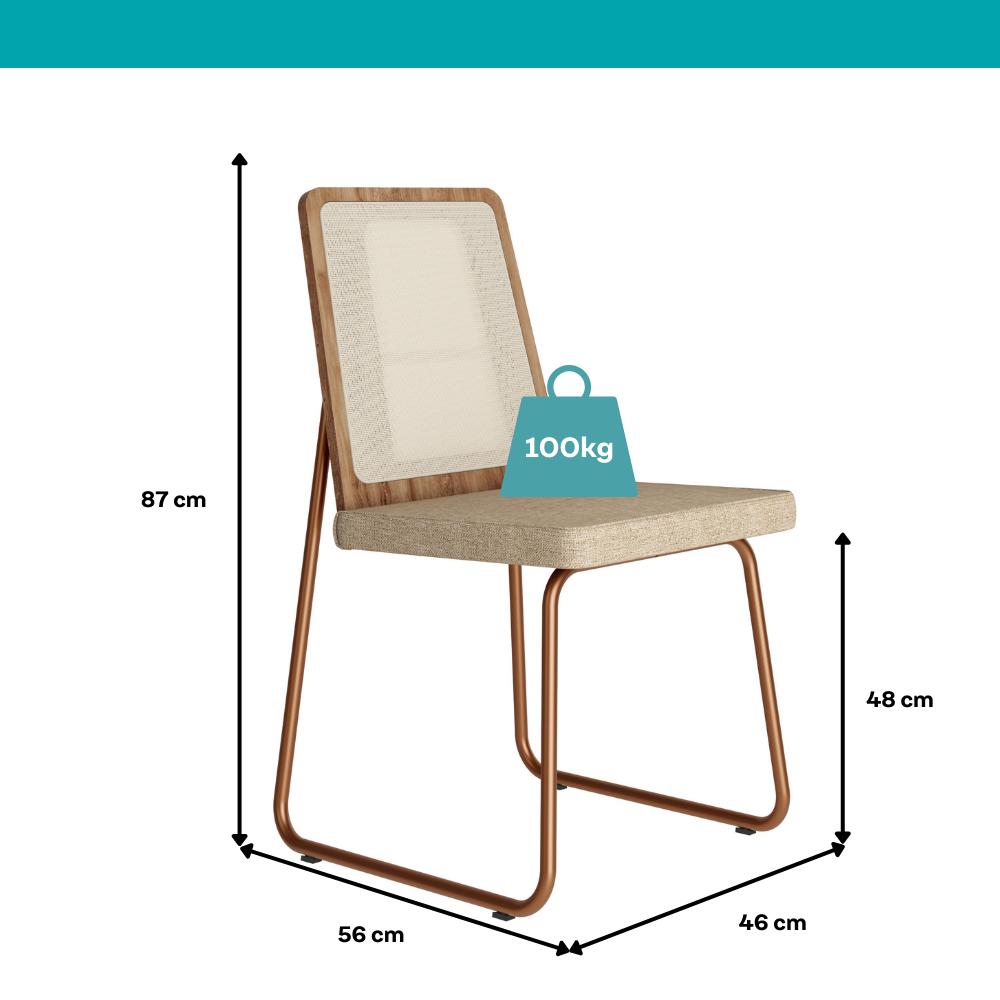 Conjunto Sala de Jantar 4 Cadeiras Domani Rosê Carraro