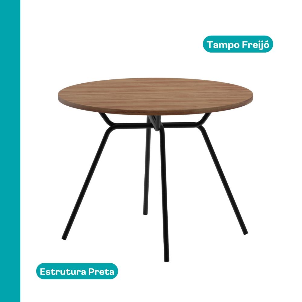 Conjunto Sala de Jantar 4 Cadeiras Glasgow Carraro Grafite Preto