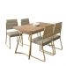 Conjunto Sala de Jantar 4 Cadeiras Hilli Carraro Carvalho Dourado