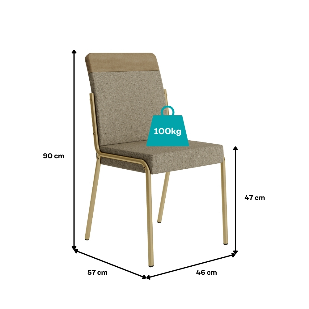 Conjunto Sala de Jantar 4 Cadeiras Kalba Carraro Carvalho Dourado