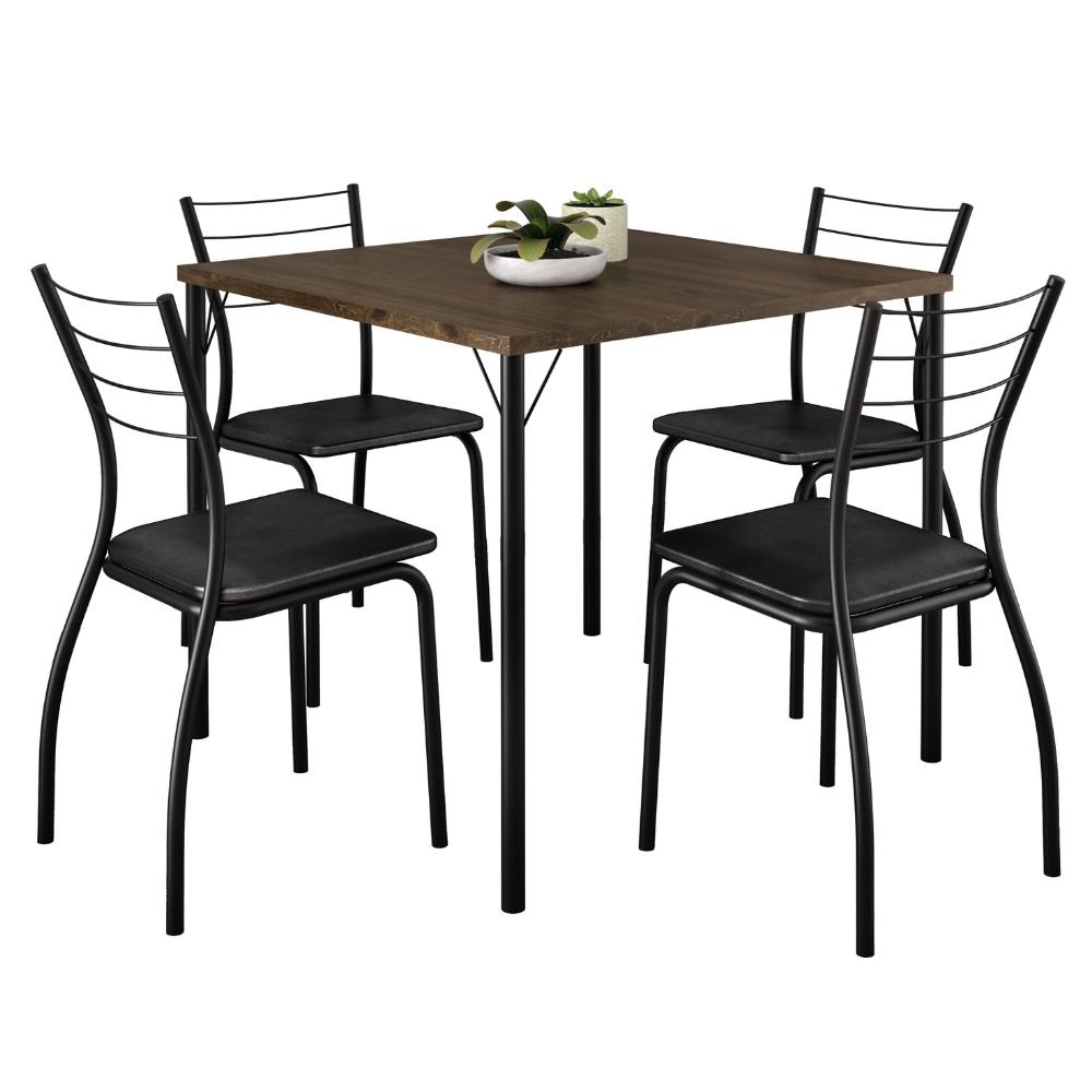 Conjunto Sala de Jantar 4 Cadeiras Marbella Carraro Legno Preto