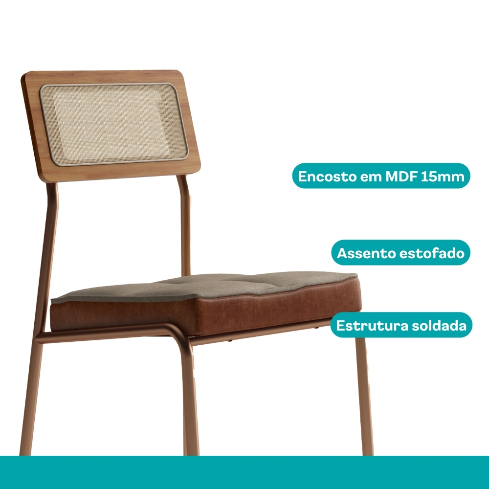 Conjunto Sala de Jantar 4 Cadeiras Margarida Carraro Nogal
