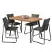 Conjunto Sala de Jantar 4 Cadeiras Monte Carlo Carraro Nogal e Preto