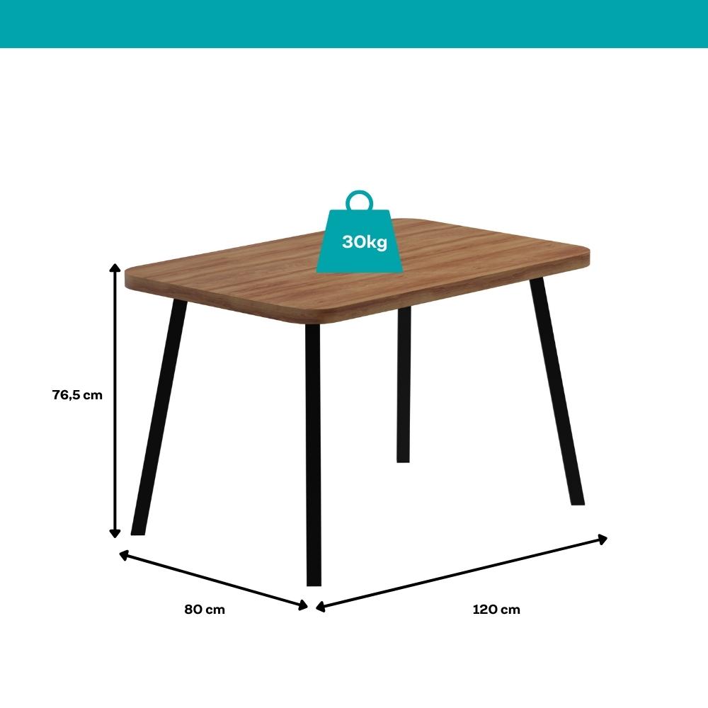 Conjunto Sala de Jantar 4 Cadeiras Monte Carlo Carraro Nogal e Preto