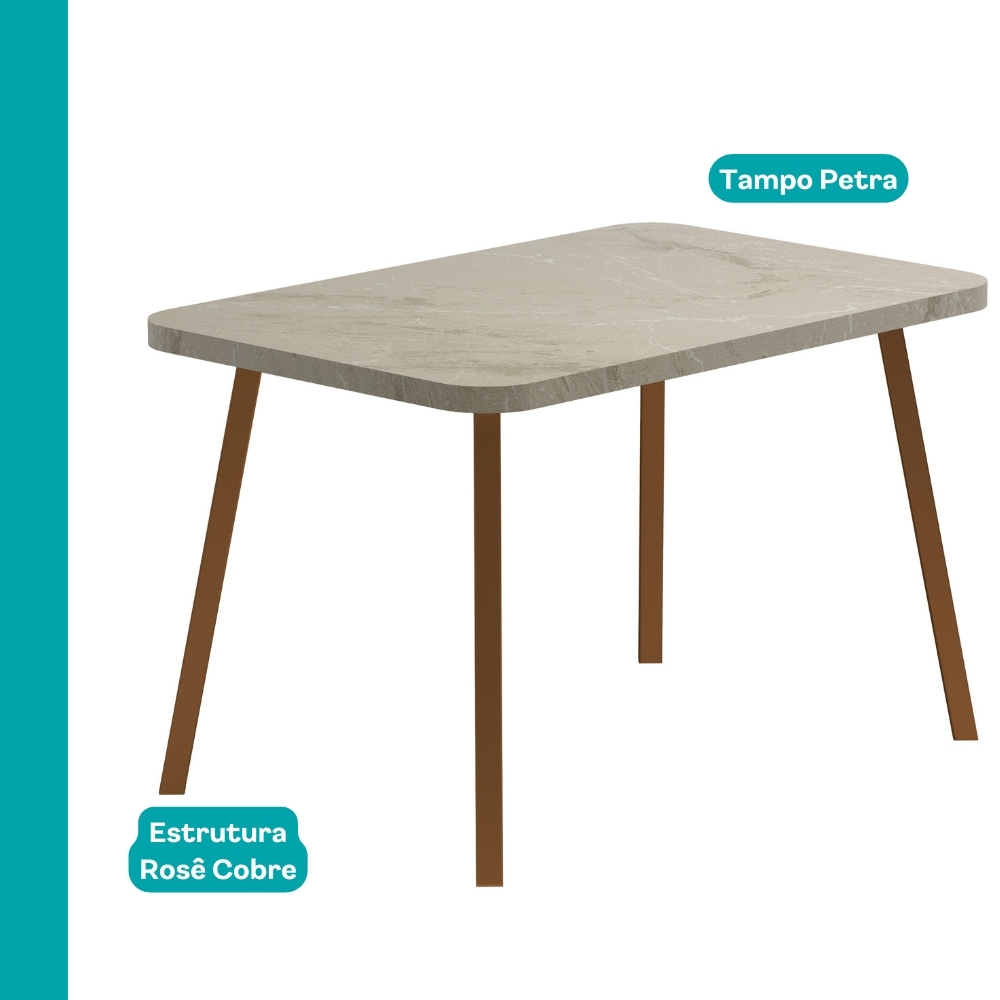 Conjunto Sala de Jantar 4 Cadeiras Monte-Carlo Carraro Pet Ros