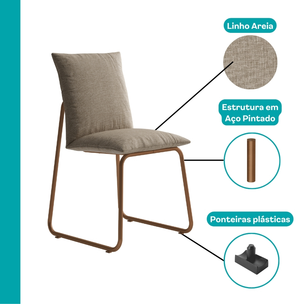Conjunto Sala de Jantar 4 Cadeiras Monte-Carlo Carraro Pet Ros