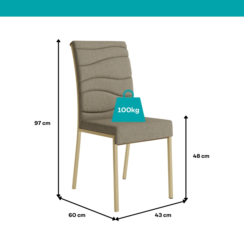 Conjunto Sala de Jantar 4 Cadeiras Montelouro Carraro Carvalho Dourado