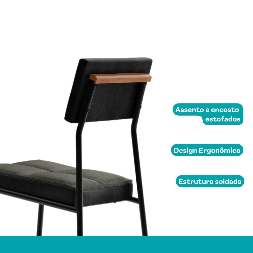 Conjunto Sala de Jantar 4 Cadeiras Nairobi Carraro Nogal