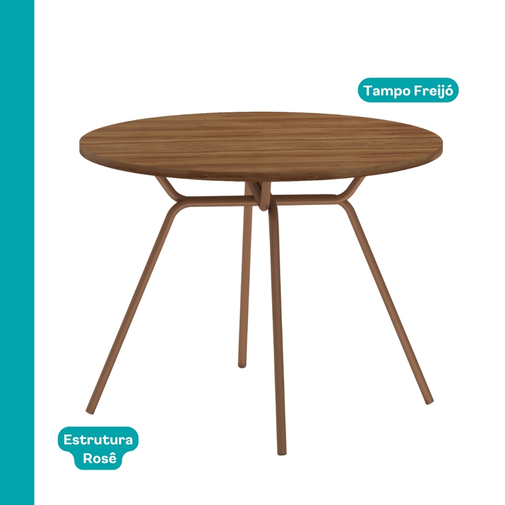 Conjunto Sala de Jantar 4 Cadeiras Nolita Carraro Fre/Ros/Are