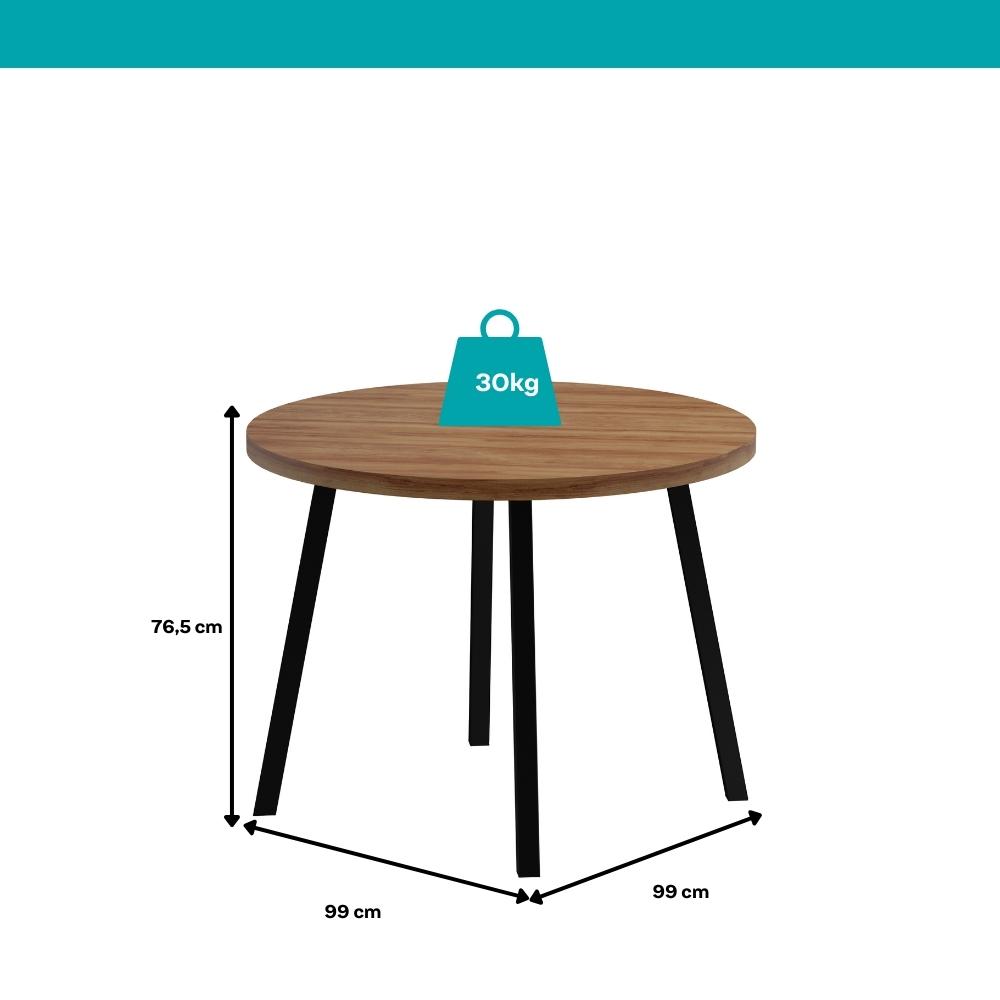 Conjunto Sala de Jantar 4 Cadeiras Piemonte Carraro Nogal e Preto